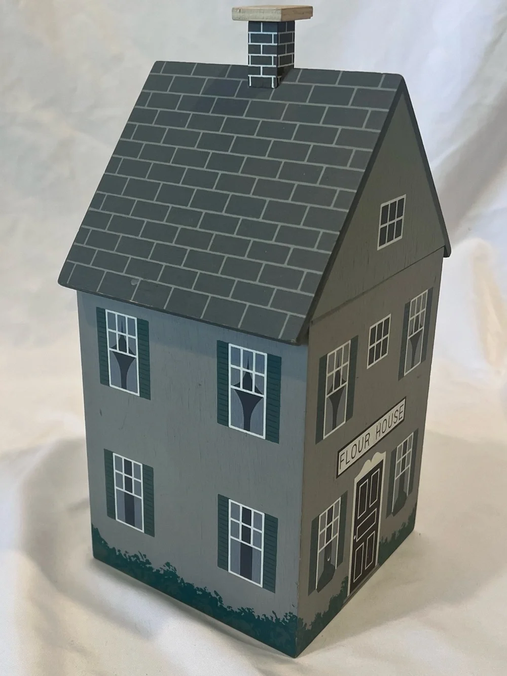 Vintage Wooden Flour House Canister Farmhouse Kitchen Decor